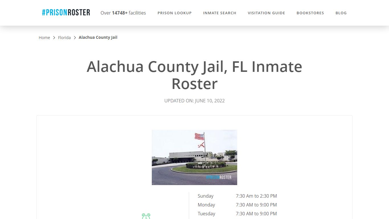 Alachua County Jail, FL Inmate Roster
